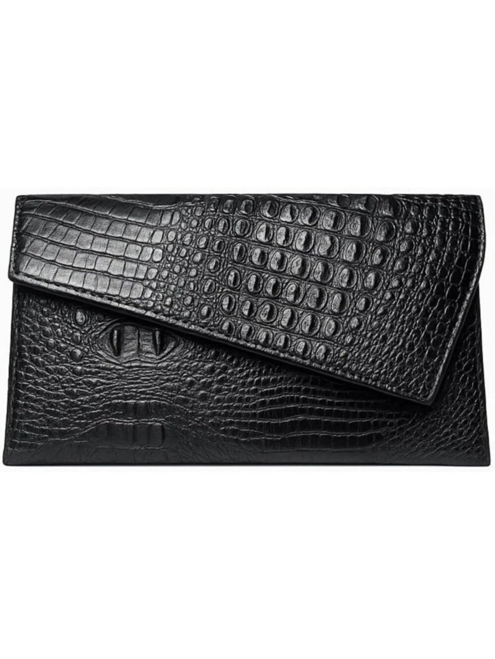 Chic Vegan Leather Crocodile Evening Clutch | Stylish Crossbody & Shoulder Bag